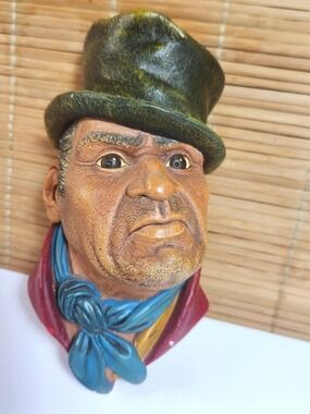 Vintage Bossons Bill Sikes Chalkware Head 1964 Charles Dickens Wall Plaque Mask